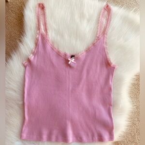 H&M Divided Pink Tank Top with Lace trimmed